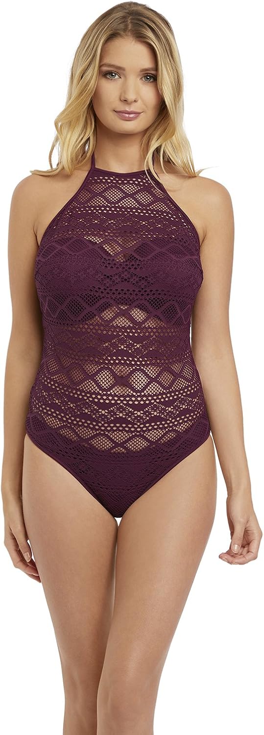 Freya Womens Sundance Underwire High Neck One Piece Swimsuit