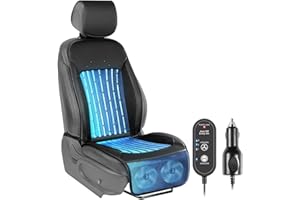 Paffenery 2025 Upgraded Cooling Car Seat Cover Front Seat, 12V-24V Ventilated Cooling Car Seat Cushion, Cooled Seat Cover for Car SUV Truck Universal Fit, Fashion Black