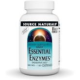 Source Naturals Daily Essential Enzymes, 500 mg - 120 Vegetarian Capsules | Bio-Aligned Digestive Aid Support for Digestion, Gas, Constipation &amp; Bloating Relief*