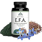 Optimal Health Systems EFA | 1,000 mg from Borage, Flaxseed, and Algae Oil | Safer, Plant-Based Blend | Essential Fatty Acid Supplement | 60 Capsules
