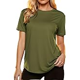 MAPICK Womens Workout Tops Short Sleeve T-Shirt Crew Neck Gym Tee Athletic Yoga Shirt Summer Loose Fit Basic Tee