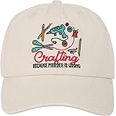 InnoBeta Crafter Gifts Cap for Women - Adjustable Vintage Washed Cotton Embroidered Hat - Crafty Gifts for Birthday, Christmas