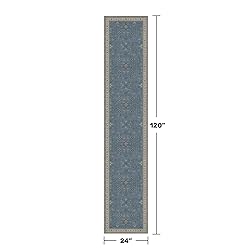 Non Slip 10ft Long Hallway Runner Rug Blue - 2 x 10