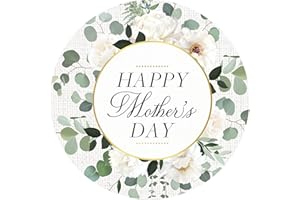 Mobiusea Creation Mothers Day Stickers | 90-Pack Stickers for Mom's Gifts and Mom's Card | 1.4 inch | Gold Foil | Happy Mother's Day Sticker | Greenery Floral Happy Mother's Day Labels