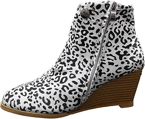 leopard print wedges amazon