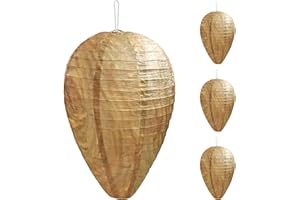 LAKKZOOM Paper Wasp Nest Decoy Hanging Fake Wasp Nest for Wasps Hornets Yellow Jackets Home Garden Yard Outdoors