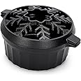 WILLOW WEAVE Cast Iron Wood Stove Steamer 2.5 Quart with Large Opening Top - Flake Black