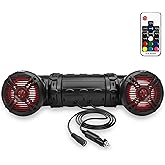 Pyle Bluetooth Speakers 800 Watt 6.5 Inch Amplified Sound System with Multi-Color LED Lights, Waterproof Marine Bluetooth Wireless Speakers with Weatherproof Design, Ideal for Outdoor and Vehicle Use