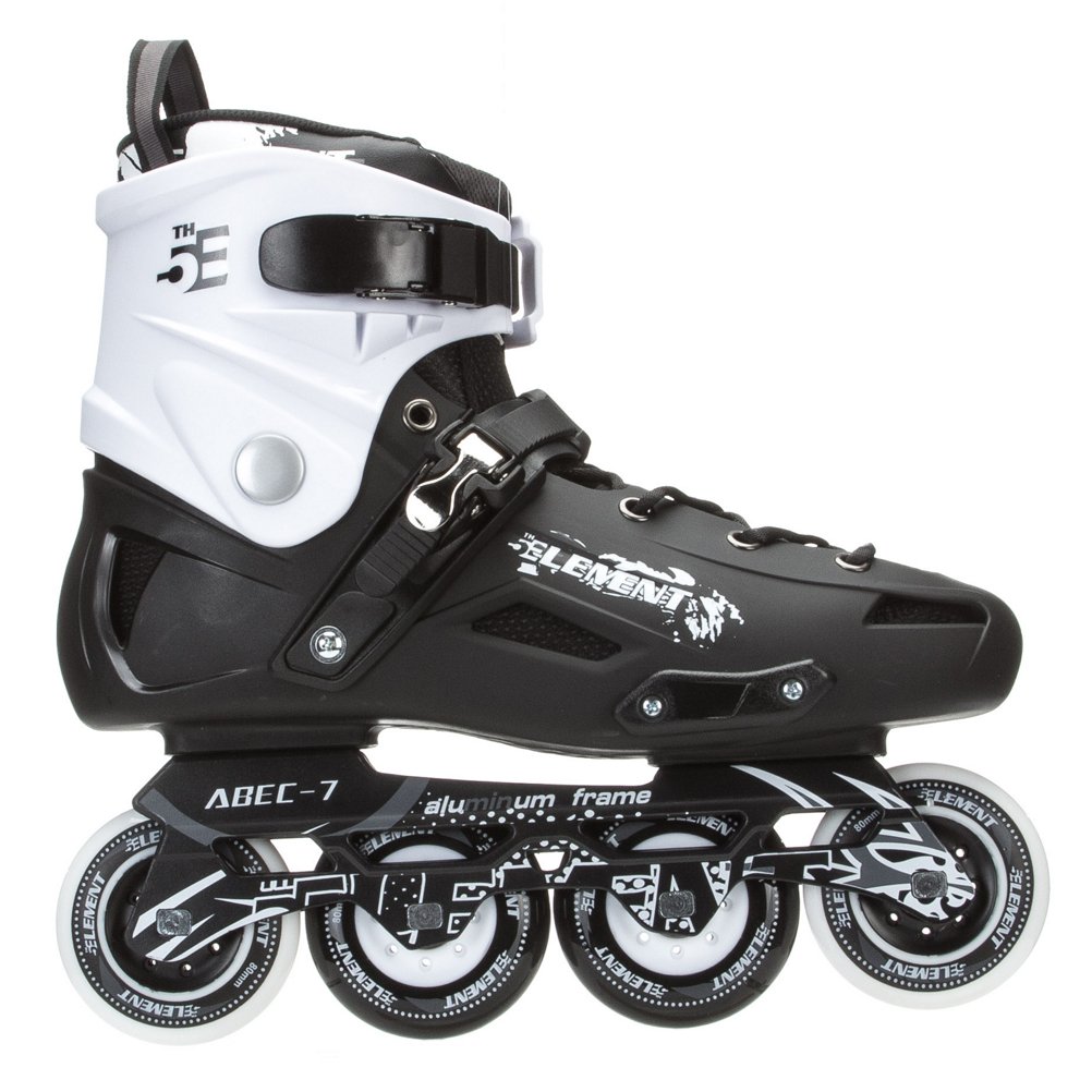 5th Element ST80 Urban Inline Skates, Black And White 10.0 on