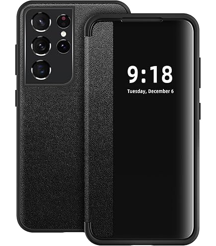 Amazon.com: Samsung Galaxy S21 Ultra Case, LED Wallet Cover - Gray