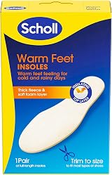 Scholl Warm Feet Insoles Thick Fleece Lined Anti-Slip UK 3-11 1 Pair