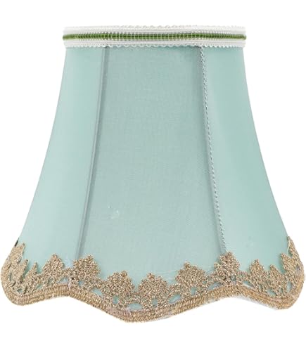 Abat-jour Festonné Fait Main 30cm - Fleurs Et Feuillage Avec Médaillon Brodé A - Blanc