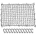 Big Ant 4'x5' Bungee Cargo Net for Pickup Truck Bed - Heavy Duty Cargo Netting with 16 D Clip Carabiners, Small 4" x4” Mesh Holds Small and Large Loads Tighter