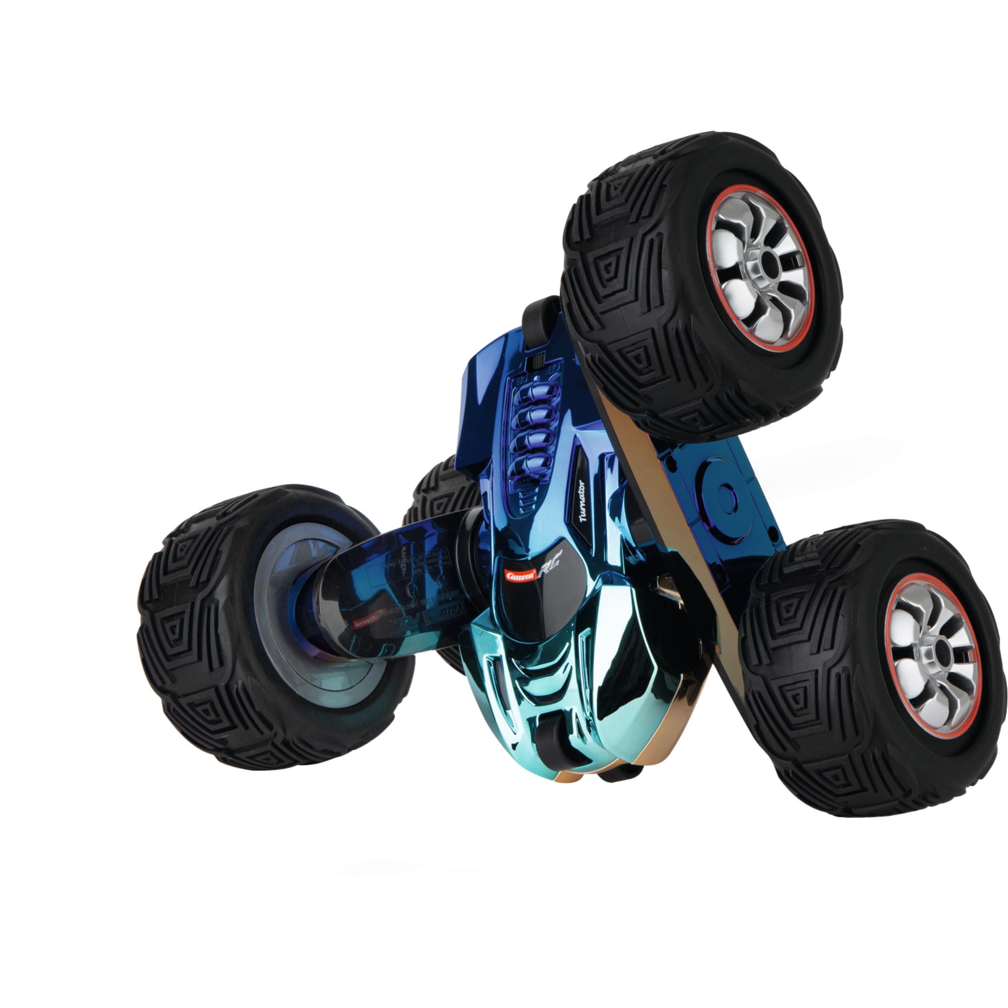 Carrera RC Turnator Color Flip I Ferngesteuertes Fahrzeug mit 360 Bewegungsradius | Chamäleon-Effekt Lackierung | LED-Licht I 20 Min Fahrzeit | Spritzwassergeschützt | Ready to Run | Ab 6 Jahren