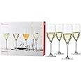 Spiegelau Prosecco Wine Glasses Set of 4 - European-Made Crystal, Classic Stemmed, Dishwasher Safe, Professional Quality Wine Glass Gift Set - 9.1 oz