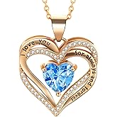 CJUDE Necklace for Women, Heart Infinity Birthstone Jewelry Gift for Women, Birthday Anniversary Heart Necklace for Wife Girlfriend Mom Daughter