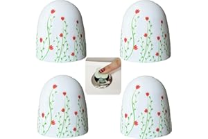 Beaspecal 4Pcs Toilet Bolt Caps with Elegant Colorful Printing,Nature Flower Plant Toilet Bowl Bolts Covers for Bathroom Decoration 4Pcs Toilet Parts-8Pcs/Pack