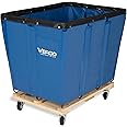 Vergo Industrial Basket Trucks (16 Bushels) 600 lbs Capacity - Heavy Duty Rip-Stop Vinyl Commercial Laundry Cart with Wheels - 20 Cubic Feet - Service Cart for Laundry, Trash and Heavy Materials