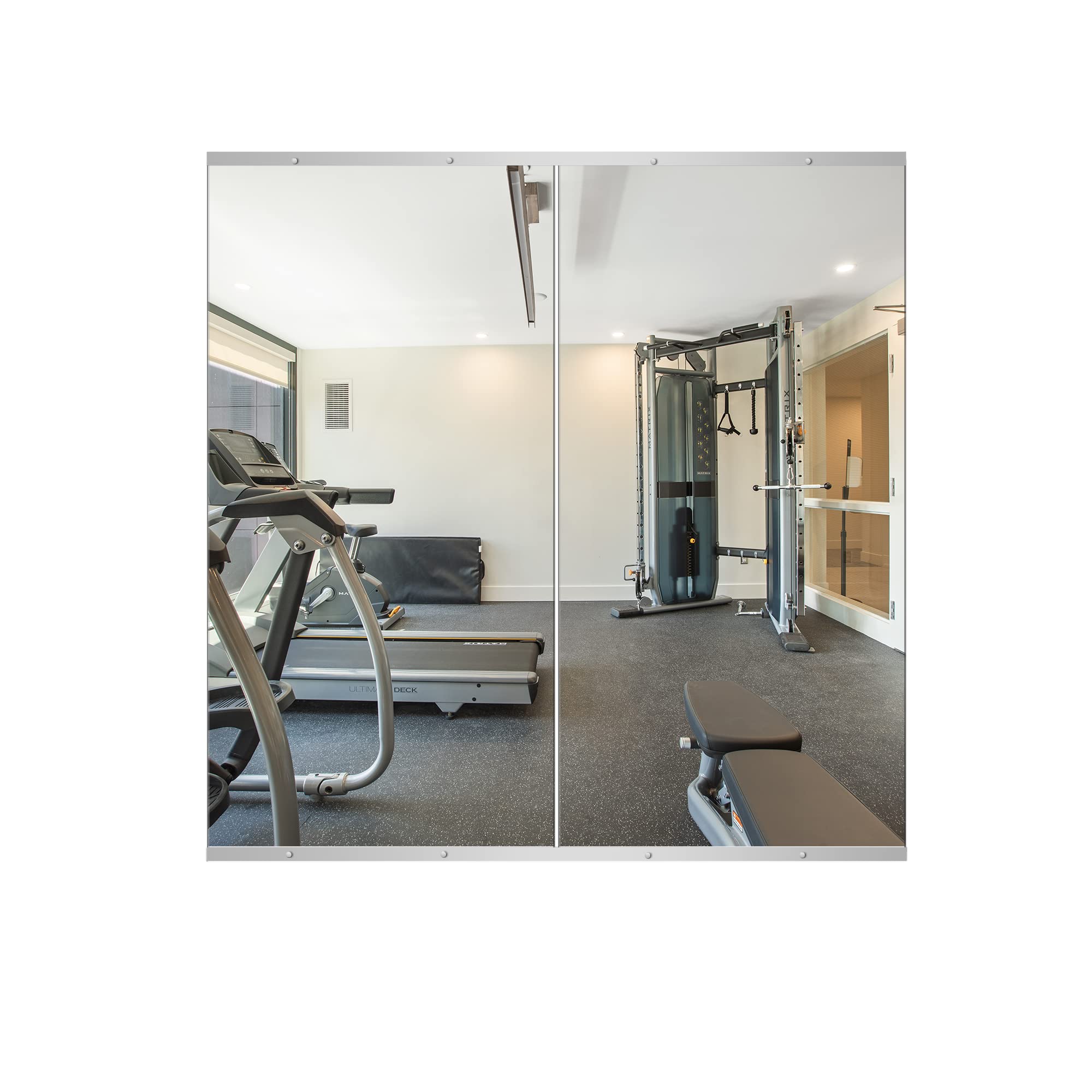 Photo 1 of ** SIMILAR ** *Delma Home Gym Mirror,48''x24''x2PCS Silver,Large Full Body Tempered Glass Frameless, Wall-Mounted for Gym, Yoga, Garage, Bedroom, Bathroom