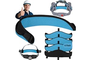 IBICBOC Hard Hat Sweat Bands 4Pcs, Innovative 3-Layer Fabric Sweatbands for Hard Hats Washable, Reusable Cotton Hard Hat Liner for Softness and Comfort,Sponge Hardhat Sweatband for Welding Helmet (Blue)