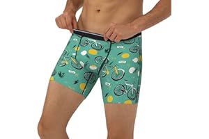 Novastar Mens Boxer Briefs - Modern Bicycle Print Elasticity Mens Underwear Boxer Briefs Compression Shorts
