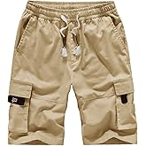 VtuAOL Women's Cargo Shorts Elastic Waist Comfy Cotton Loose Fit Shorts
