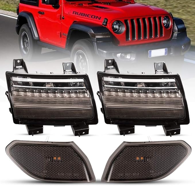 BUNKER INDUST Jeep JL LED Fender Light Kit, DRL with Sequential Turn