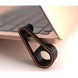 Laptop Riser Clip, Ergonomic Portable Stand with Orange Trim, Travel-Friendly Neck Support