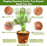 seOSTO Volume Control Talking Cactus Toy Repeats What You Say 12.6in view 3
