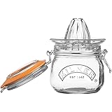 KilnerGlassware 2-Piece Juicer Jar Set, Make, Store and Serve Fresh Citrus Juice, Airtight Clip-top Lid, 17-Fluid Ounces