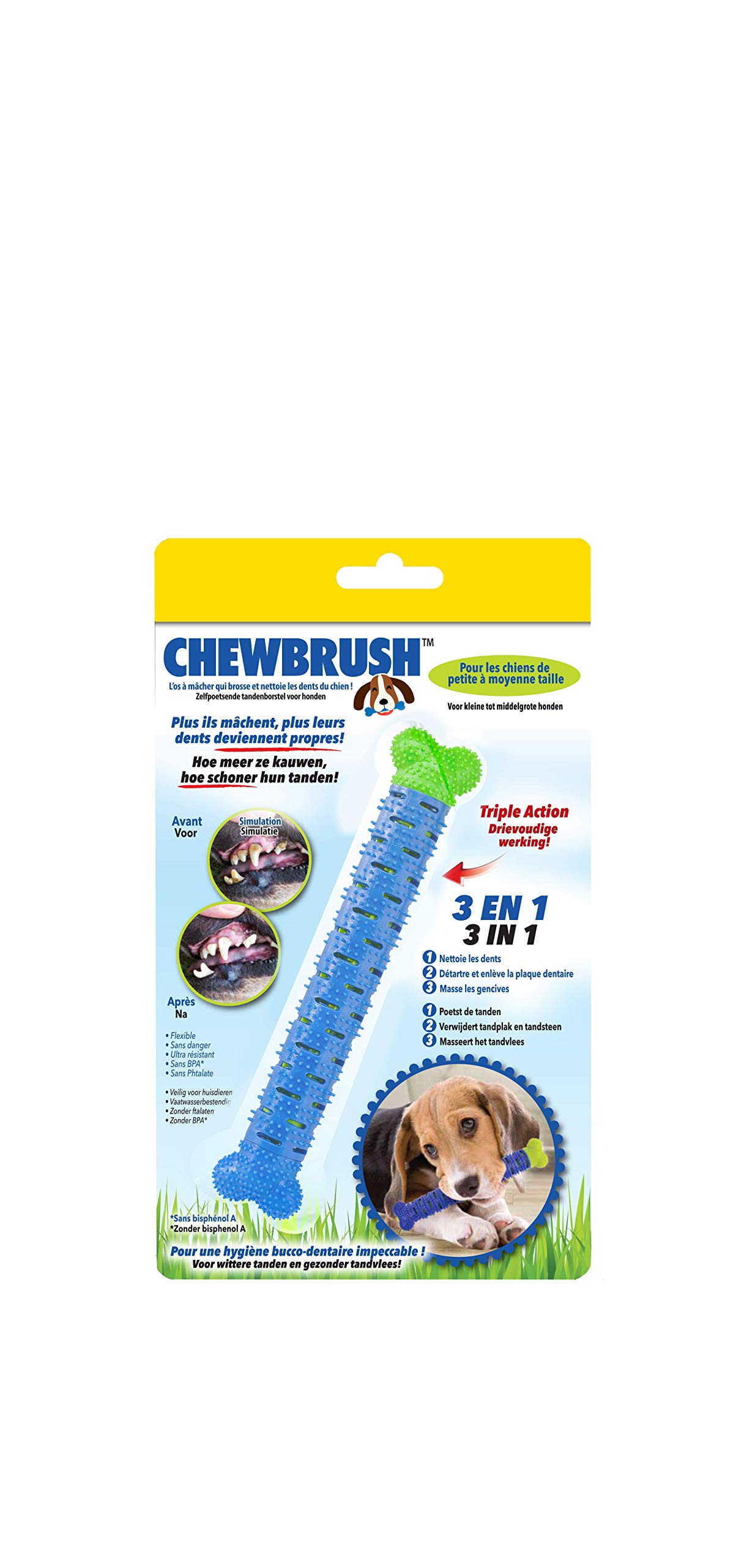 CHEWBRUSH Small Chew Bone that Brush and Cleans Dog's Teeth – As Seen on TV