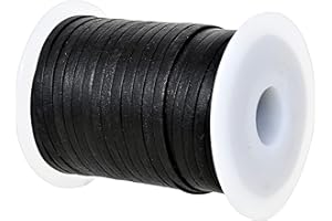 GENIQUE 3mm Leather Cord, Leather String Cord, Leather Strips for Leather Shoe Laces, Necklace, Bracelets, Jewelry Making, Crafting (3mm Black Distressed 5Mtr)