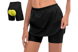 Women's Cycling Skort With 4D Gel Padded Shorts - Quick-Dry Sports Skirt With Pockets
