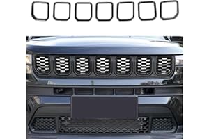 Carwiner Front Grille Grill Inserts Cover for 2022-2024 Jeep Compass Accessories Frame Trim Kit (Black)