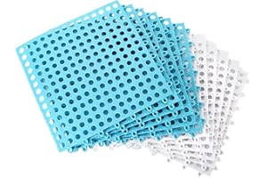 LISHINE 12 Pack 11.8" x 11.8" Interlocking Rubber Floor Tiles Drainage Mat, Soft PVC Non Slip Shower Floor Mat with Drain Hole for Flooring, Rubber Floor Mat for Pool, Patio, Balcony, Kennel, Basement