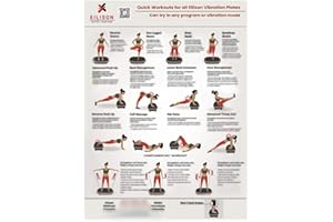 Eilison Full Body Vibration Plate Workout Poster - Comprehensive Vibration Plate Exercise Machine Chart Workout Poster with Training Suggestions & Detailed Instructions in Convenient Workout Chart (L)