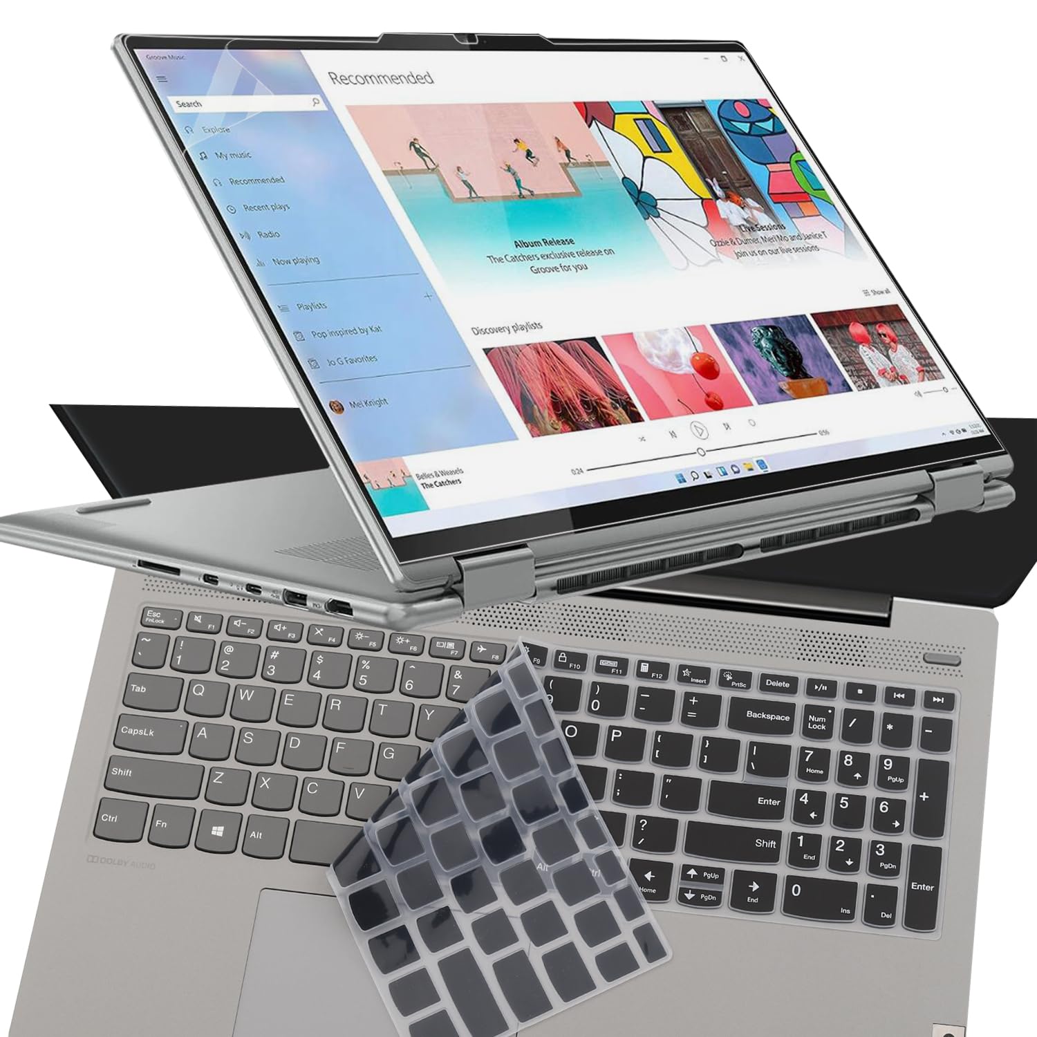 Photo 1 of i-Tensodo 2 Pack 16 Inch Anti Glare Screen Protector for Lenovo Yoga 7 16/ Yoga 7i 16 2-in-1 Touch Screen With Keyboard Cover, Full Screen Coverage Eye Protection Anti Glare Filter