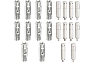 TL TOOLEGIN High-Performance Brass Patio Misting Kit – 10 Brass Anti-Drip Micro-Nozzles & 10 3/8″ Slip Connectors for High-Pressure Outdoor Cooling Misting (UNC 10/24, 0.012″ Precision Orifice, 280-1500 psi)
