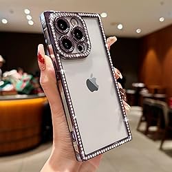 ROSEHUI Clear Glitter Phone Case for iPhone 15