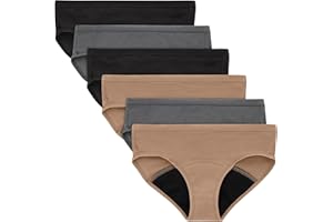 Hanes Girls' Comfort, Period. Underwear, Moderate Protection, Hipster & Boyshort, Boxer Brief Period Panties, Multi-Pack