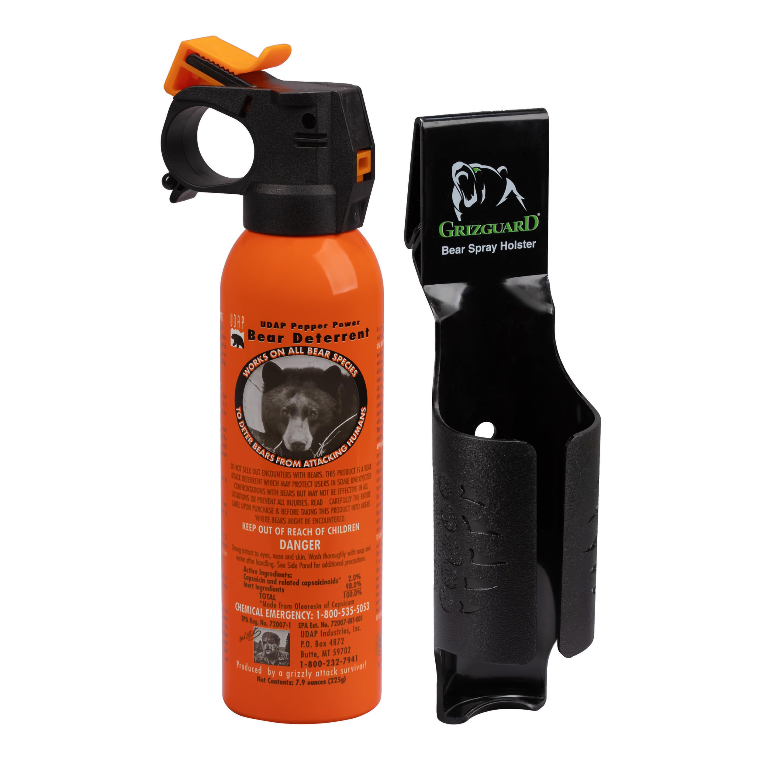 UDAP Pepper Power Bear Spray Self Defense Deterrent With Griz Guard