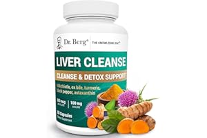 DR. BERG NUTRITIONALS Dr. Berg Liver Cleanse Detox Capsules w/Unique Blend of Milk Thistle, Ox Bile & Folate - Liver Supplement Includes Turmeric, Black Pepper & Choline - 60 Capsules