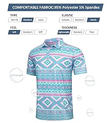 uideazone Funny Golf Shirts for Mens Ethnic Print