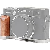 Foto4easy Wooden L-Shape HandleGrip for FUJIFILM X100VI / X100V Camera with Quick Release Baseplate for Arca Swiss,Silver