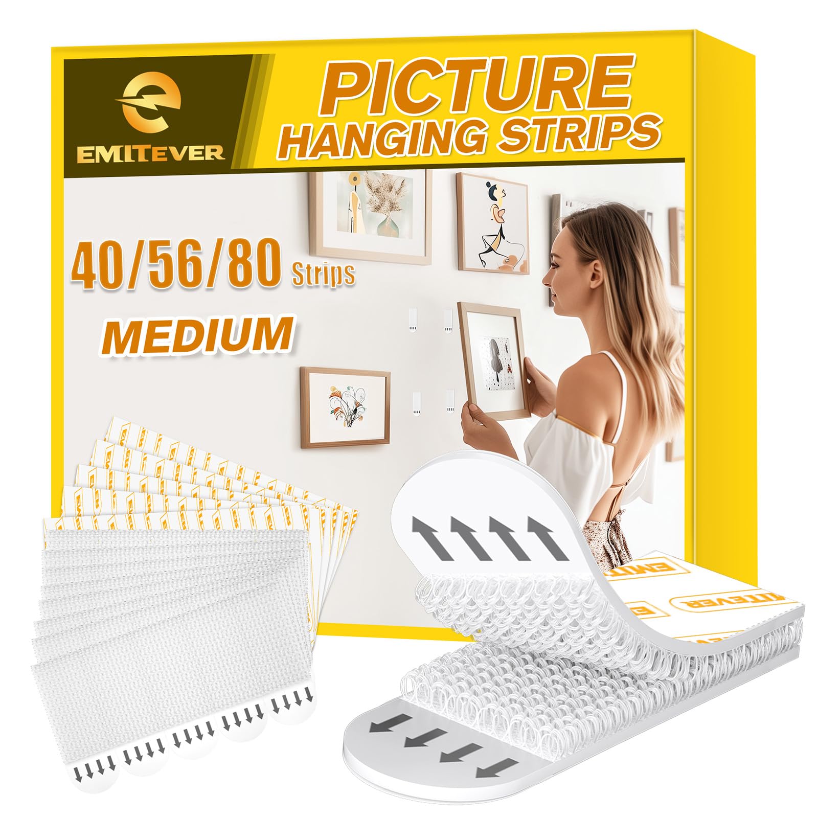 thumbnail image 2 of Summerbrite Picture Hanging Strips Heavy Duty 20 Pairs(40 Strips,XL),Damage Free Hanging Adhesive Strips,Mounting Tapes Removable,No Nails For Picture... 2 of 11