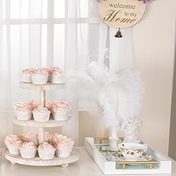VIVIRBIEN 3 Tier Cupcake Stand Round,Wood Cake
