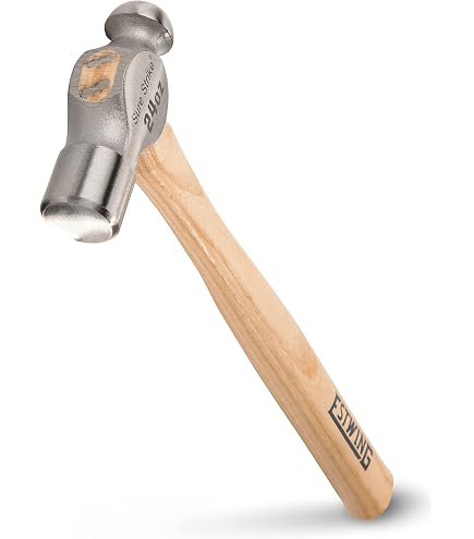 Vaughan 158-30 TC432 Hickory Handle Ball Pein Hammer, 32-Ounce