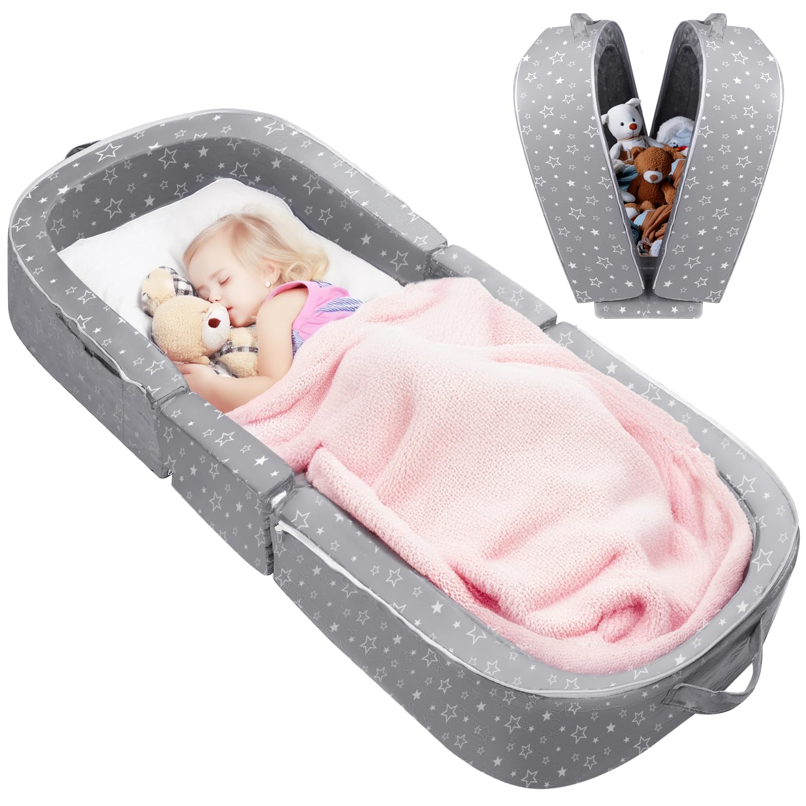 Portable Bed Travel Cot For Toddlers Portable Foldable Children's Camping Travel Cot, Toddler Floor Bed
