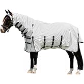 WeatherBeeta ComFiTec Sweet Itch Shield Fly Sheet Combo, White/Charcoal, 75"
