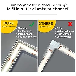 RGBZONE 12Pcs 2Pin L-Shaped COB LED Connectors 8mm
